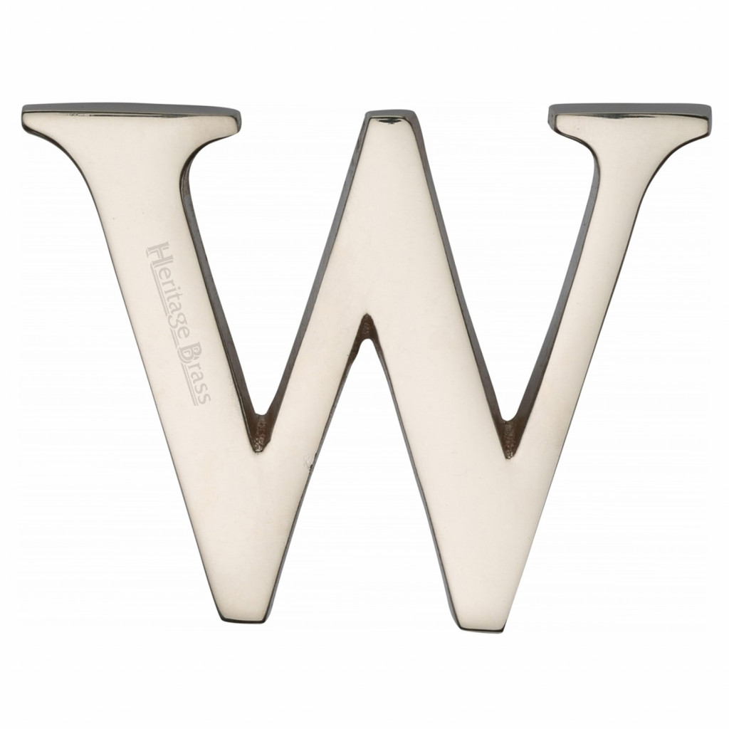 Heritage Brass Letter W  - Pin Fix 51mm